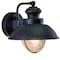 Vaxcel Harwich 1 Light Black Coastal Barn Dome Outdoor Wall Lantern Clear Glass OW21581TB - alternate 1